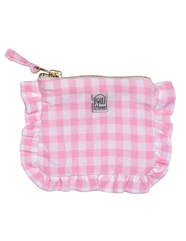 Baby Lola : Mini pochette froufrou - vichy rose