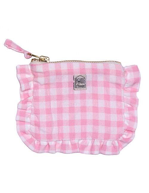 Baby Lola : Mini pochette froufrou - vichy rose