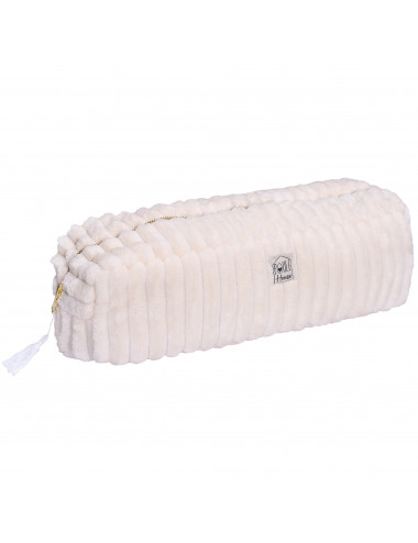 Manon : Maxi trousse de coiffure minky matelassé  - crème