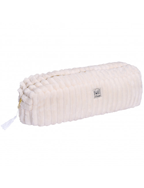 Manon : Maxi trousse de coiffure minky matelassé  - crème