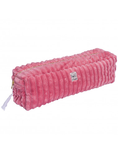 Manon : Maxi trousse de coiffure minky matelassé  - pastèque