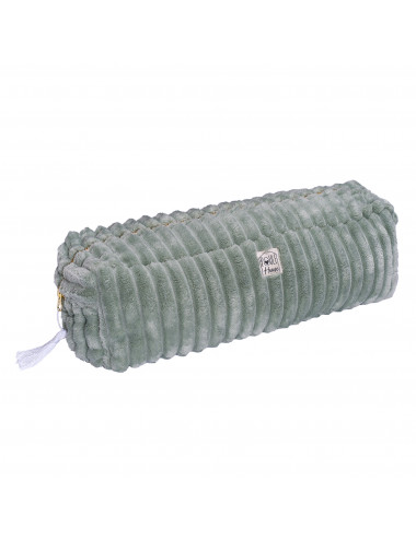 Manon : Maxi trousse  de coiffure minky matelassé  - sauge