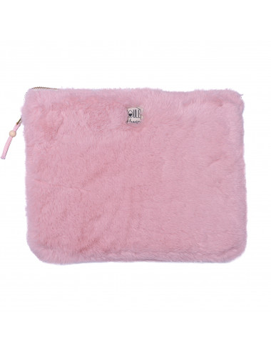 Pochette PC/tablette fausse fourrure angora pétale - Taille M
