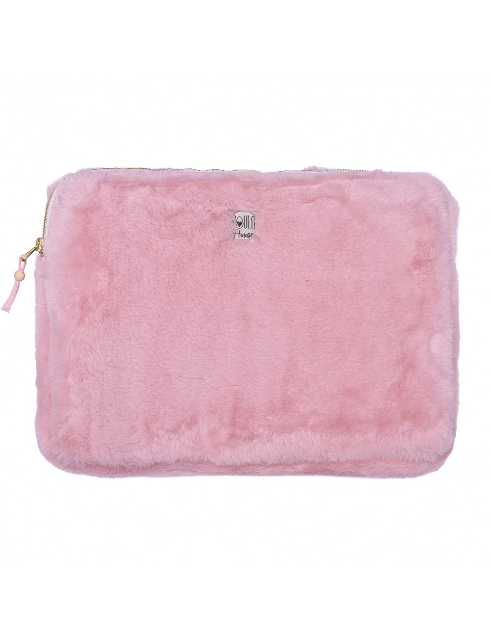 Pochette PC/tablette fausse fourrure angora pétale - Taille L