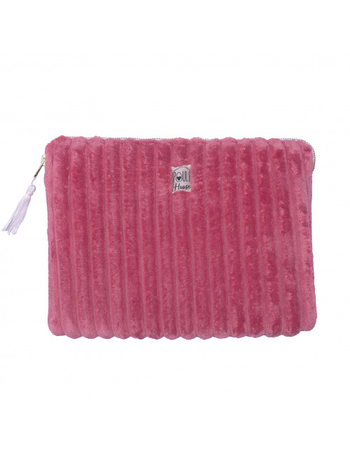 Pochette PC/tablette minky matelassé pastèque - Taille M