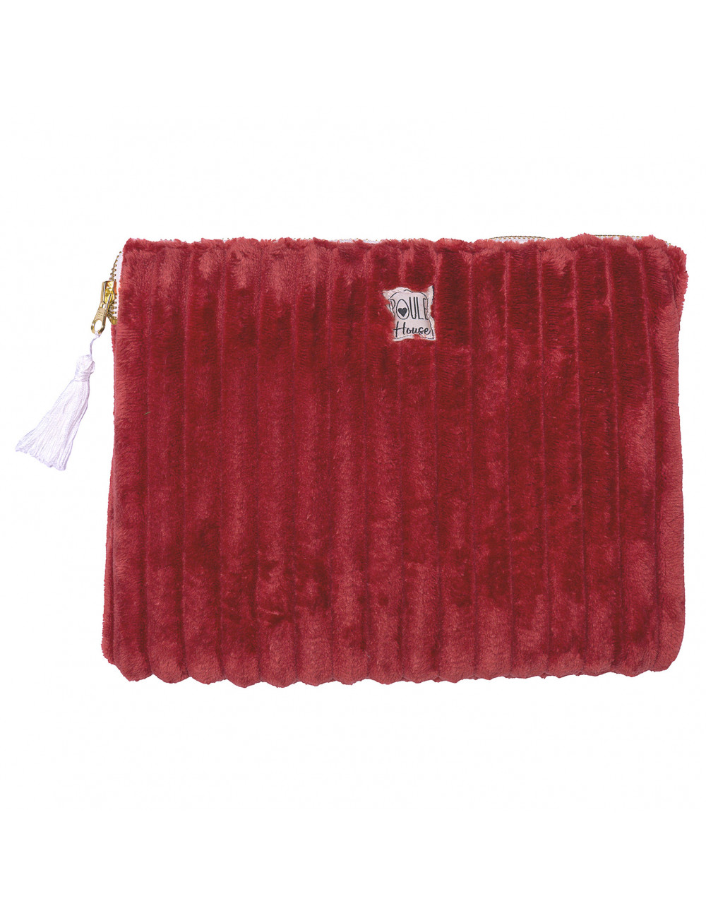 Pochette PC/tablette minky matelassé paprika - Taille M