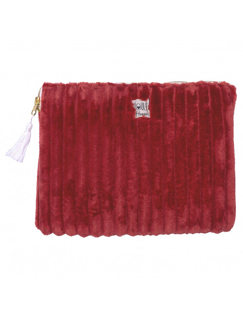 Pochette PC/tablette minky matelassé paprika - Taille M