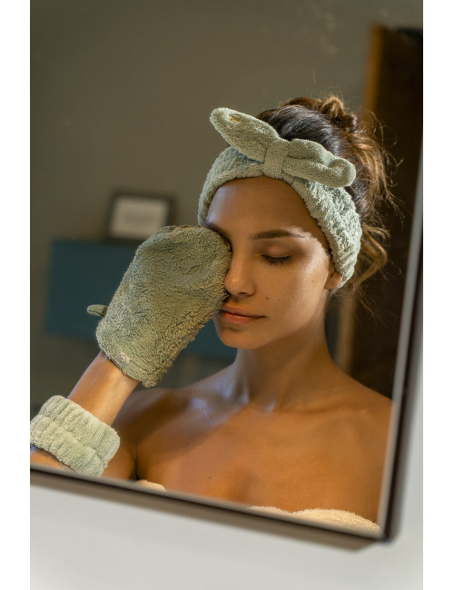 Set bandeau de soins + manchons dans pochon - sauge