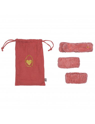 Set bandeau de soins + manchons dans pochon - terracotta