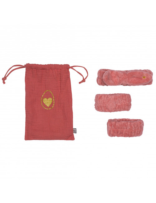 Set bandeau de soins + manchons dans pochon - terracotta
