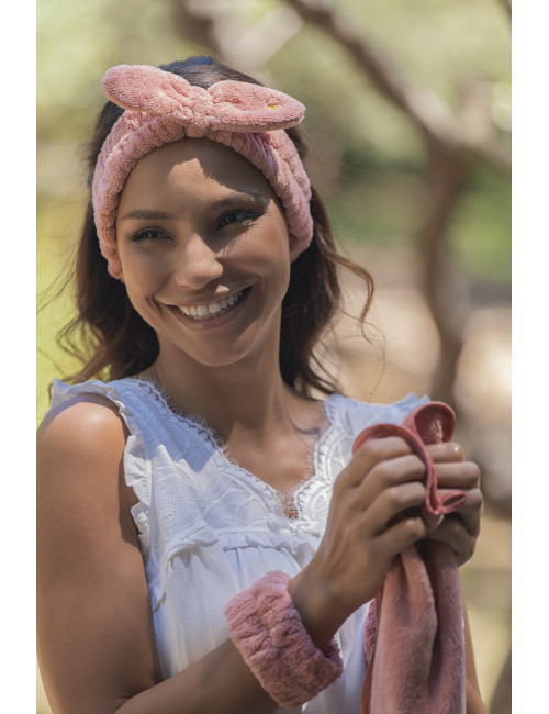 Set 3 serviettes visage éponge bambou - terracotta