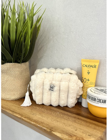 Baby Louise : Mini trousse minky matelassé  - crème