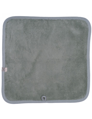 Set 3 serviettes visage éponge bambou - sauge