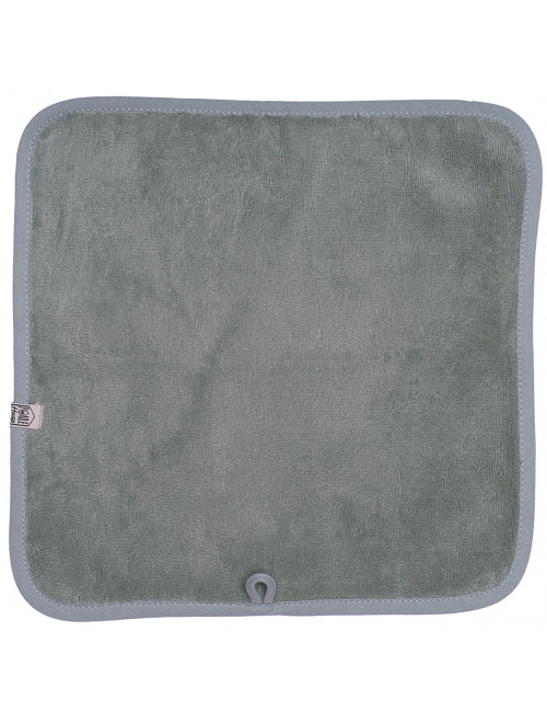 Set 3 serviettes visage éponge bambou - sauge