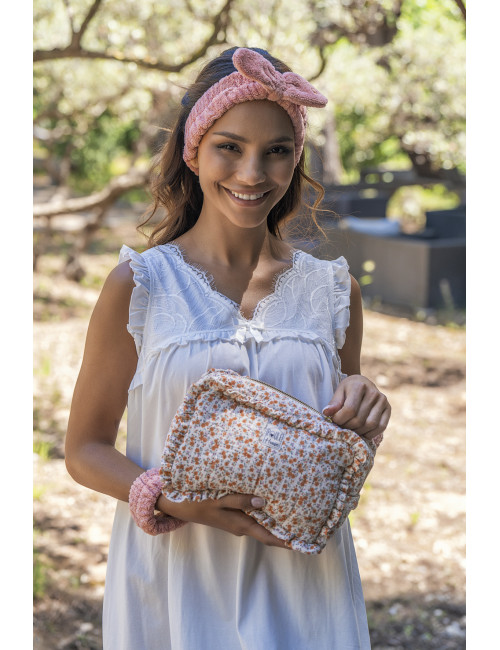 Marylou : Grande trousse de toilette à froufrou - gaze liberty