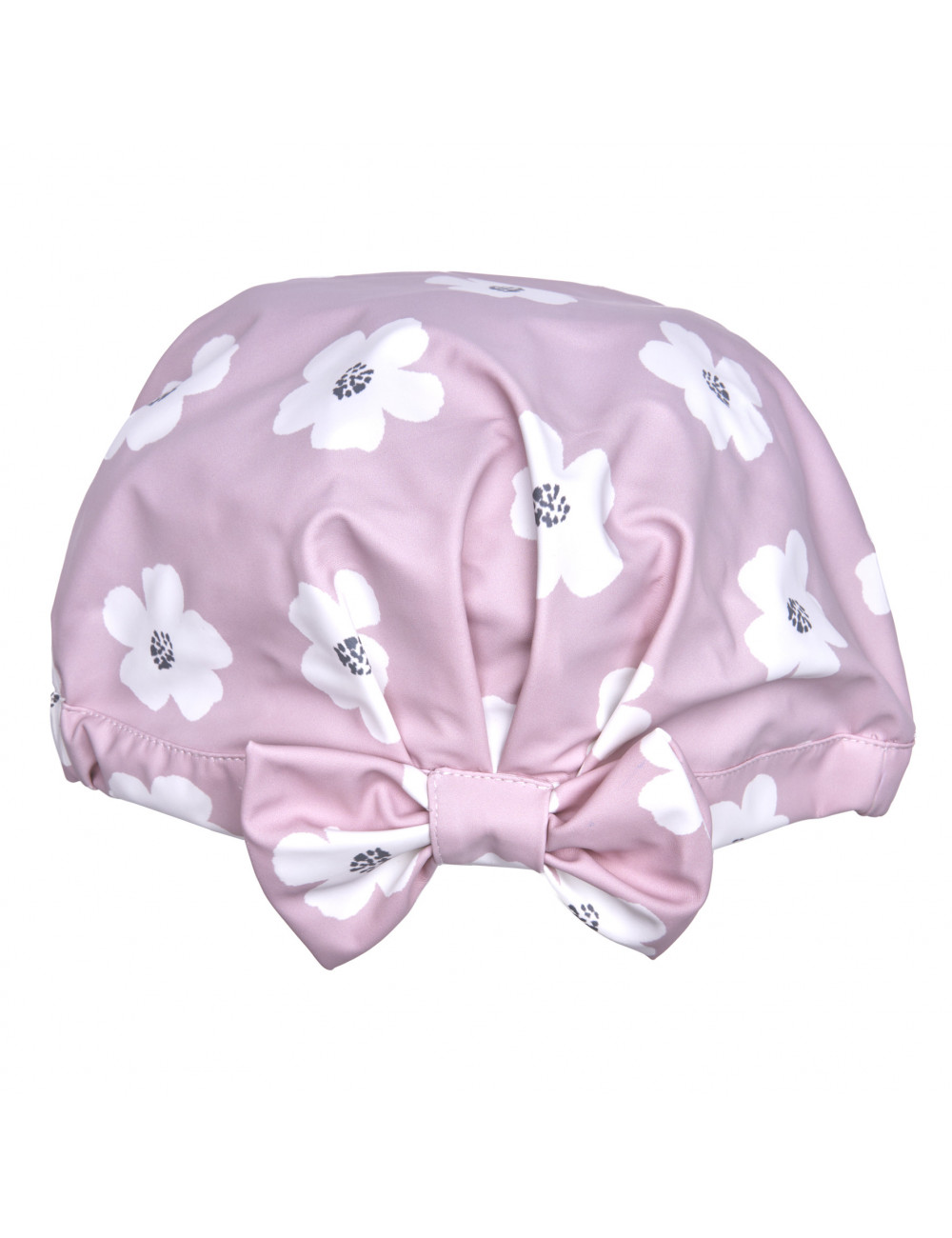 Charlotte de douche imprimé fleurs blanc/rose