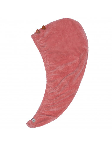 Serviette turban cheveux en éponge bambou - terracotta