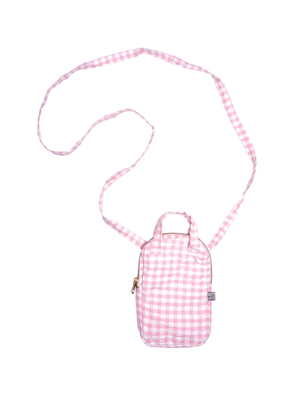 Mini sac à bandoulière pour téléphone portable - vichy rose