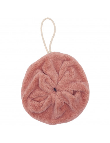 Fleur de douche éponge bambou - terracotta