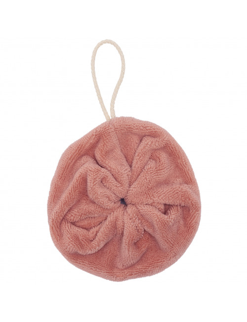 Fleur de douche éponge bambou - terracotta