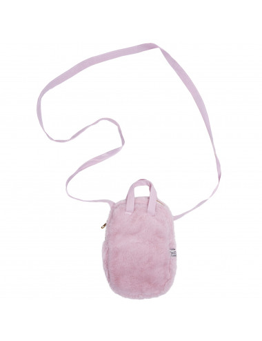 Mini sac à bandoulière pour téléphone portable - fourrure rose