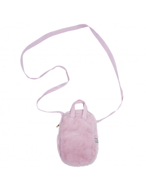 Mini sac à bandoulière pour téléphone portable - fourrure rose