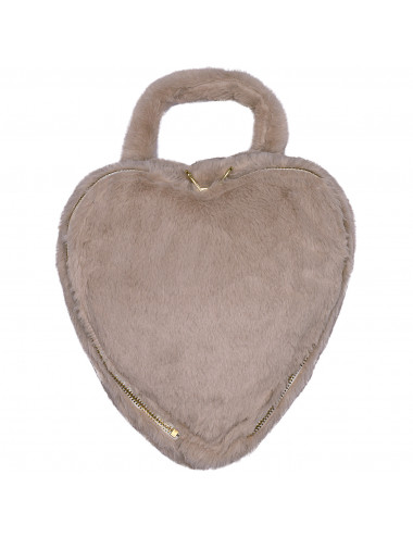 Valentina : Vanity cœur fausse fourrure - angora galet