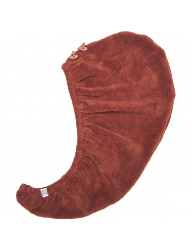 Serviette turban cheveux en éponge bambou - toffee