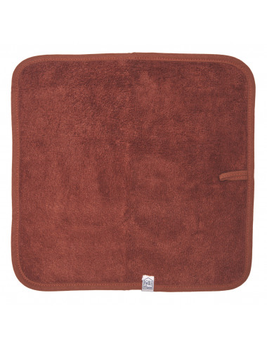 Set 3 serviettes visage 28x28cm éponge bambou - toffee