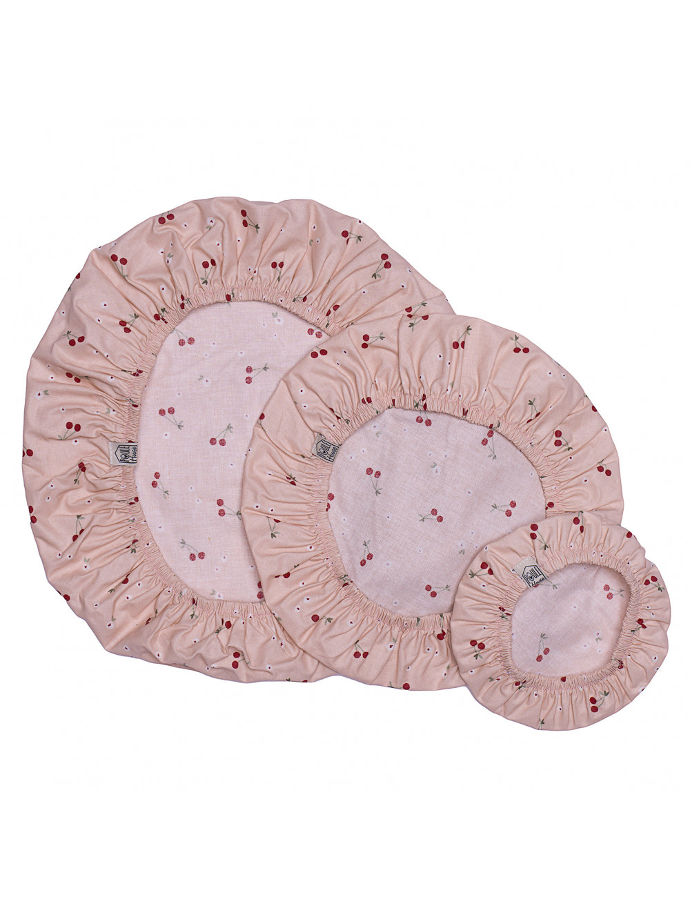 Set 3 couvre-plats coton enduit imprimé cerises