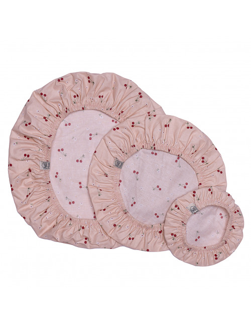 Set 3 couvre-plats coton enduit imprimé cerises