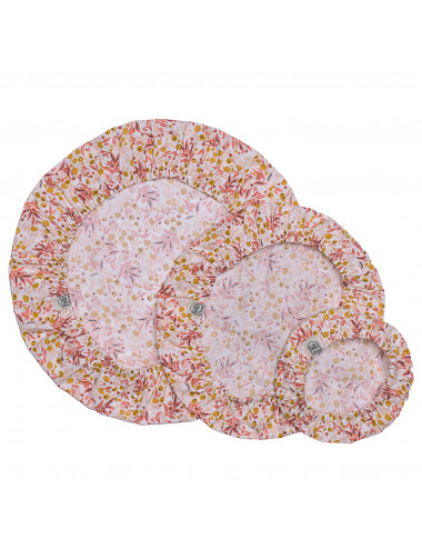 Set 3 couvre-plats coton enduit imprimé liberty marsala