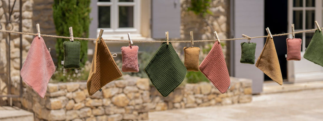 Lavette réutilisable double face bambou – essuie-tout lavable – Poule House