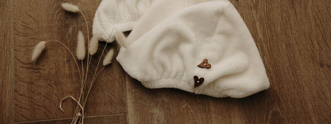 Serviette turban cheveux en éponge bambou – légère et absorbante – Poule House