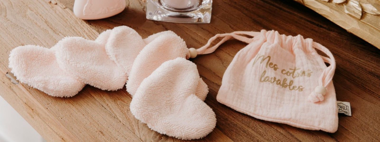 Cotons démaquillants réutilisables forme cœur en éponge bambou – Poule House