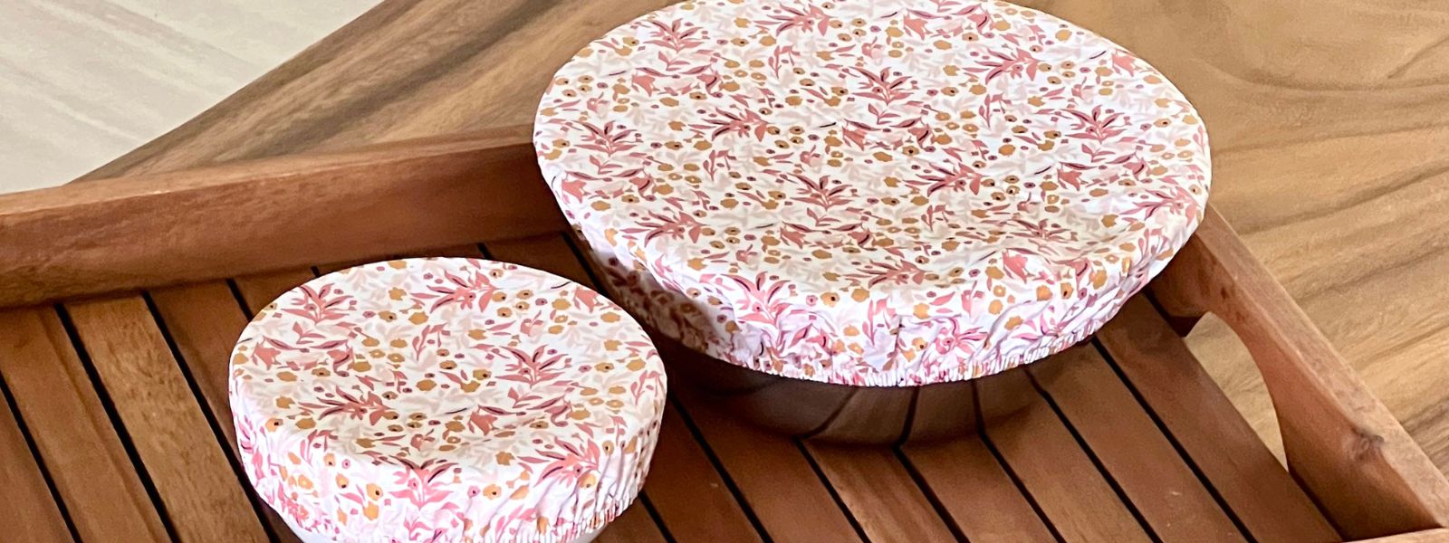 Couvre-plats réutilisables en coton enduit imprimé – zéro déchet cuisine – Poule House
