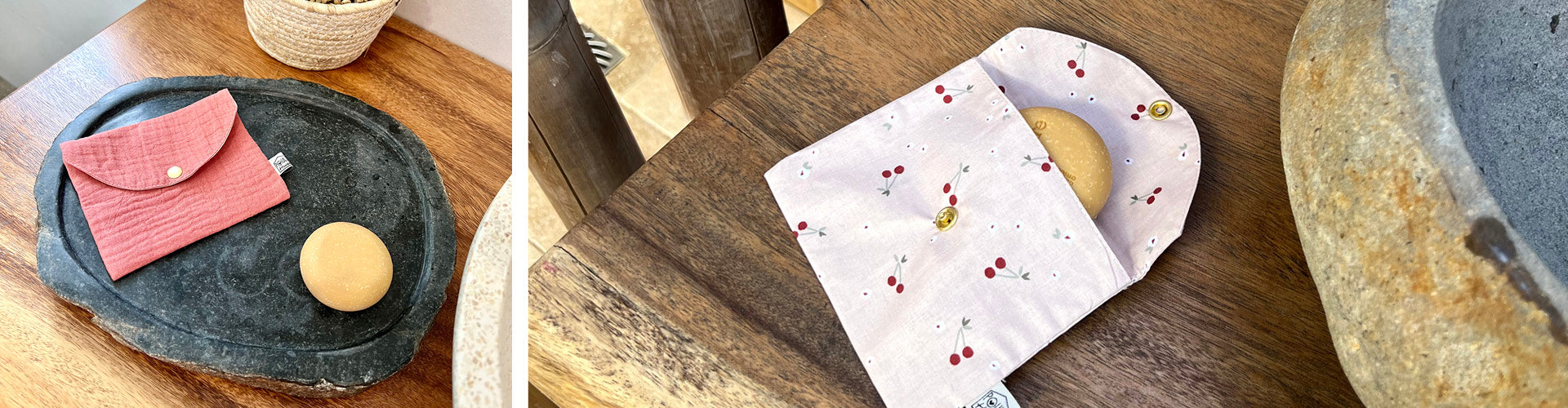pochette porte savon tissus Poule House