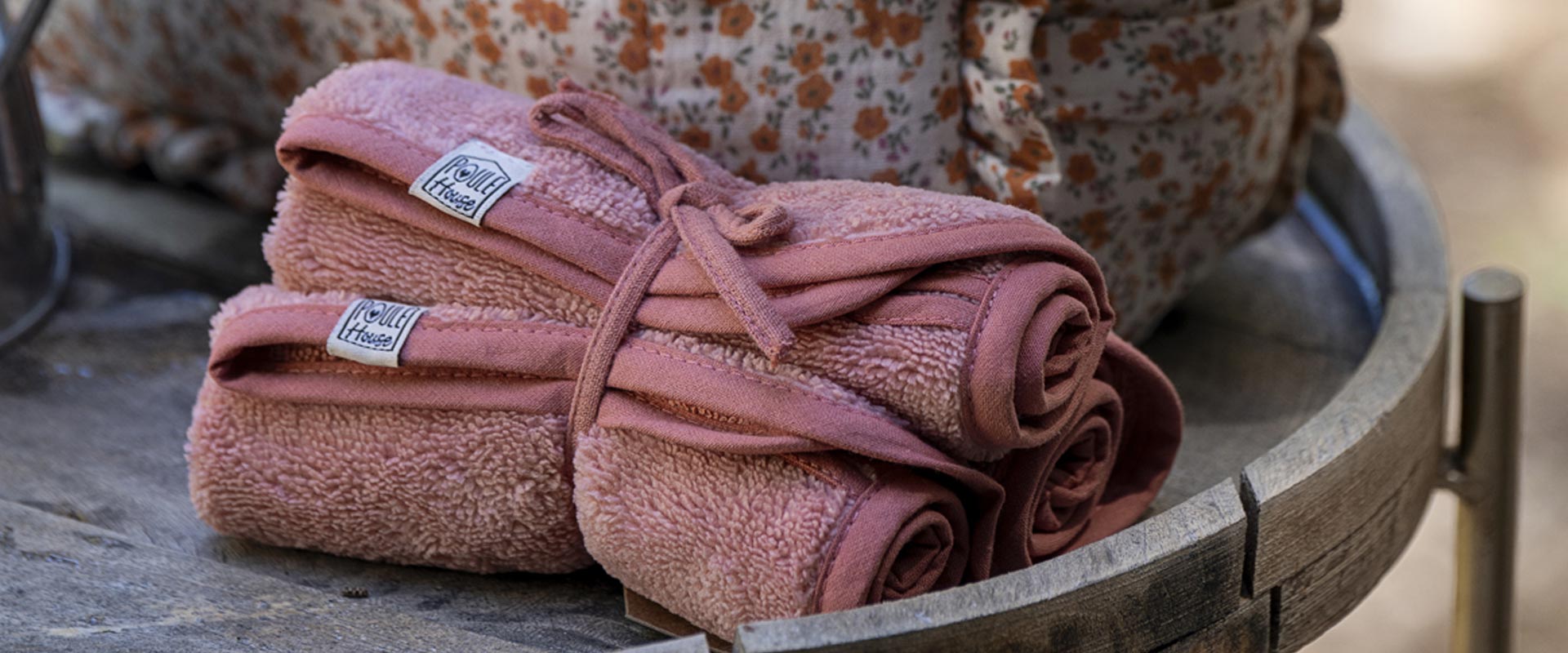 Serviette visage en tissu bambou et coton - Poule House