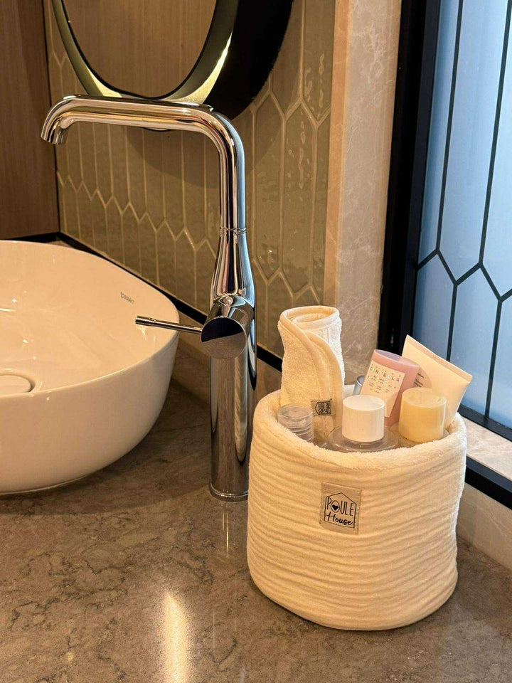 Corbeille de rangement salle de bain - toffee