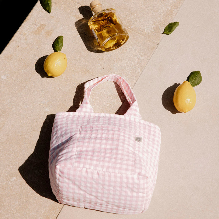 Lifestyle lunch bag isotherme vichy rose - Poule House