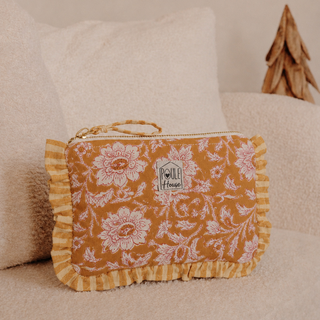Lifestyle pochette froufrou Lola fleurs indiennes - Poule House