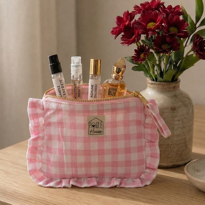 Mini pochette froufrou Baby Lola - vichy rose
