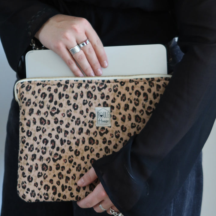 Pochette ordinateur léopard- Taille M