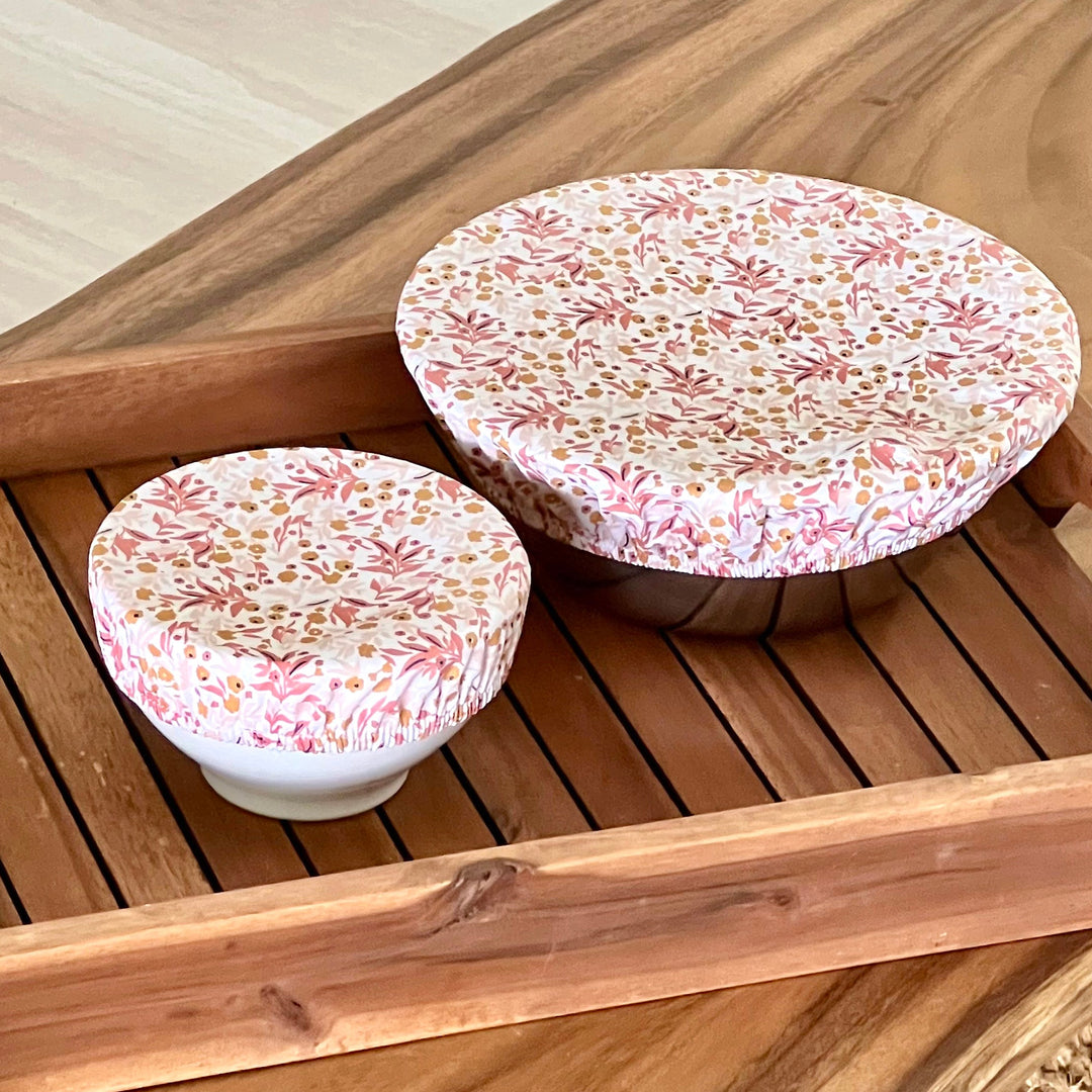 Set 3 couvre-plats coton enduit imprimé liberty marsala