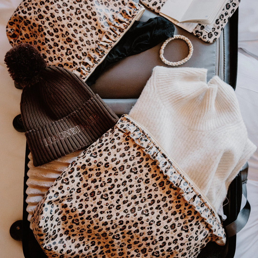 Lifestyle duo de pochettes de voyage zippées imperméables Selena - léopard - Poule House