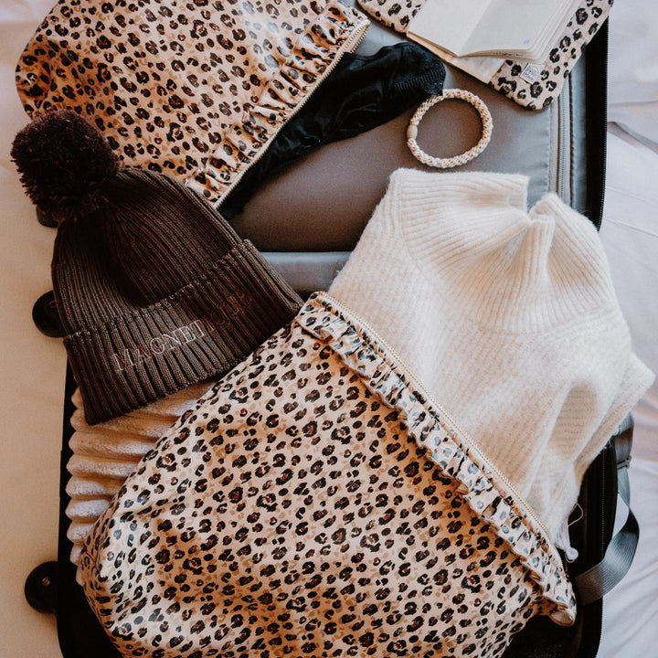Lifestyle duo de pochettes de voyage zippées imperméables Selena - léopard - Poule House