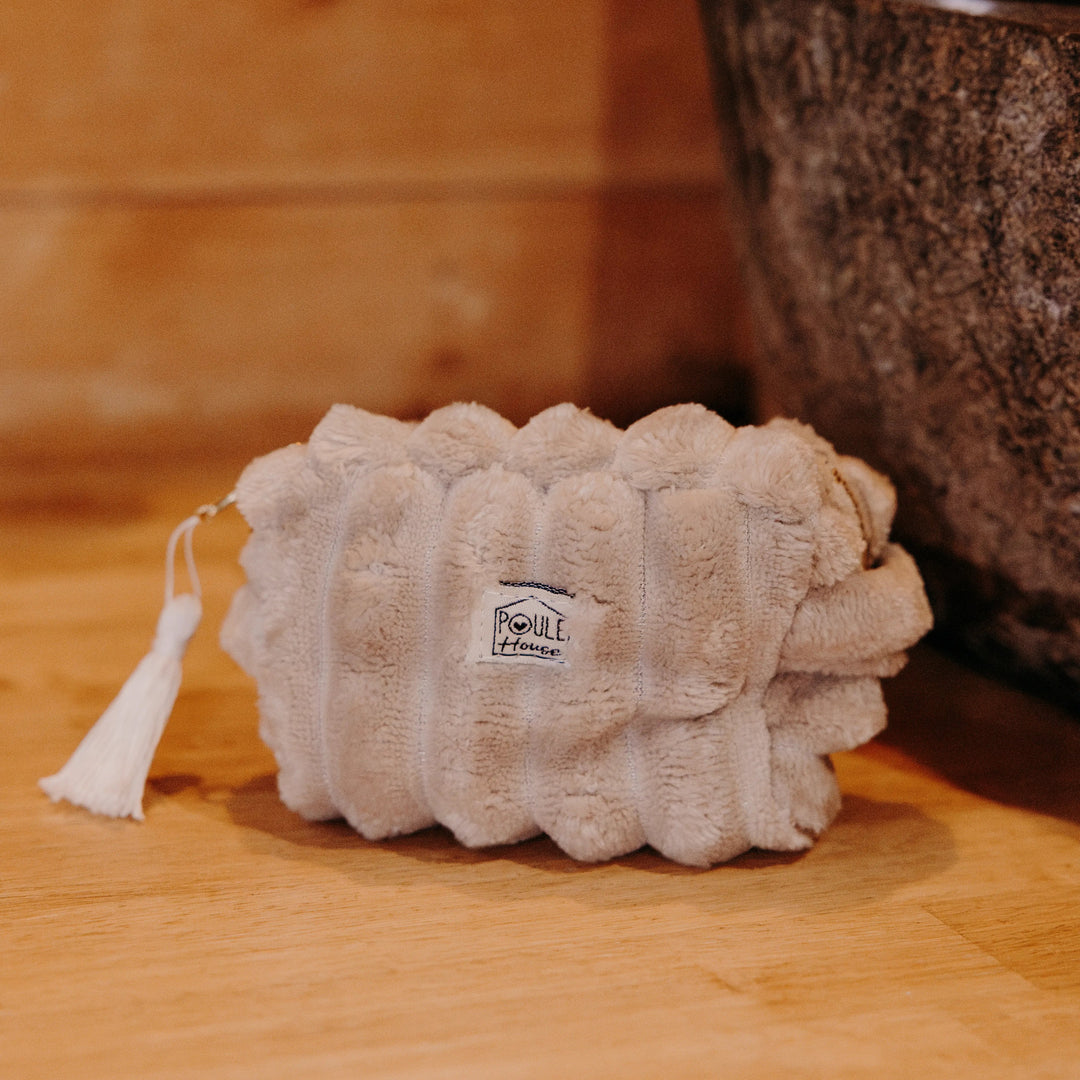 Lifestyle mini trousse minky matelassé Baby Louise galet - Poule House