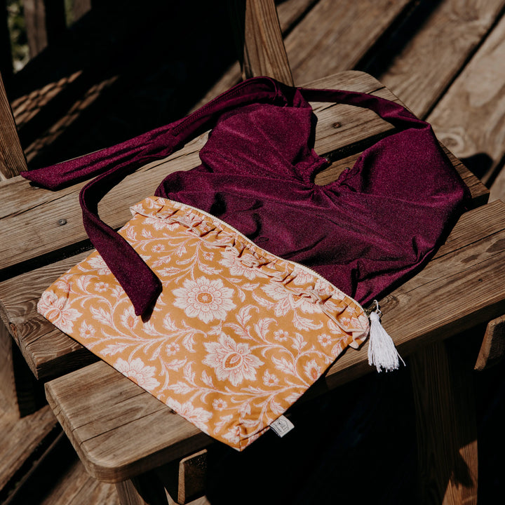 Lifestyle pochette de voyage zippée imperméable Baby Selena - fleurs indiennes - Poule House