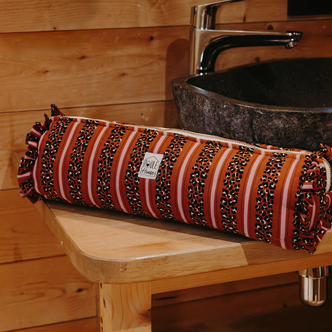 Lifestyle trousse de coiffure léopard rayé toffee Tabatha - Poule House