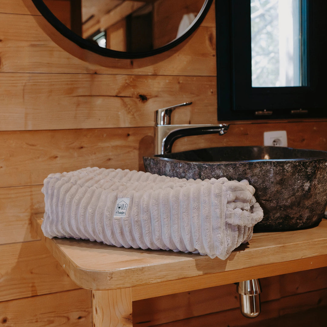 Lifestyle maxi trousse de coiffure minky matelassé Manon galet - Poule House